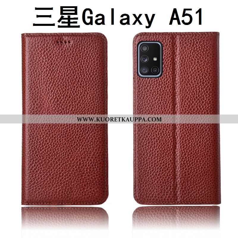 Kuori Samsung Galaxy A51, Kuoret Samsung Galaxy A51, Kotelo Samsung Galaxy A51 Aito Nahka Silikoni P