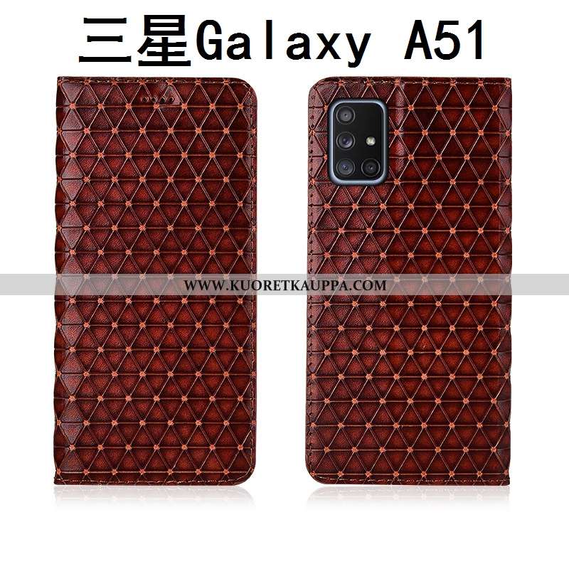 Kuori Samsung Galaxy A51, Kuoret Samsung Galaxy A51, Kotelo Samsung Galaxy A51 Pesty Suede Aito Nahk