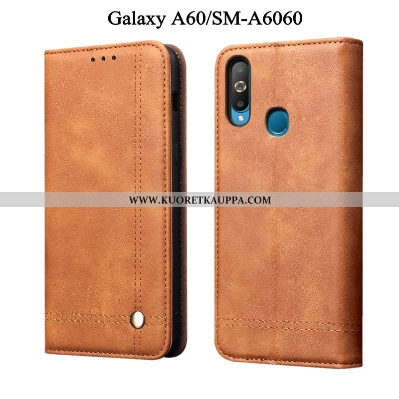 Kuori Samsung Galaxy A60, Kuoret Samsung Galaxy A60, Kotelo Samsung Galaxy A60 Suojaus Nahkakuori Pu