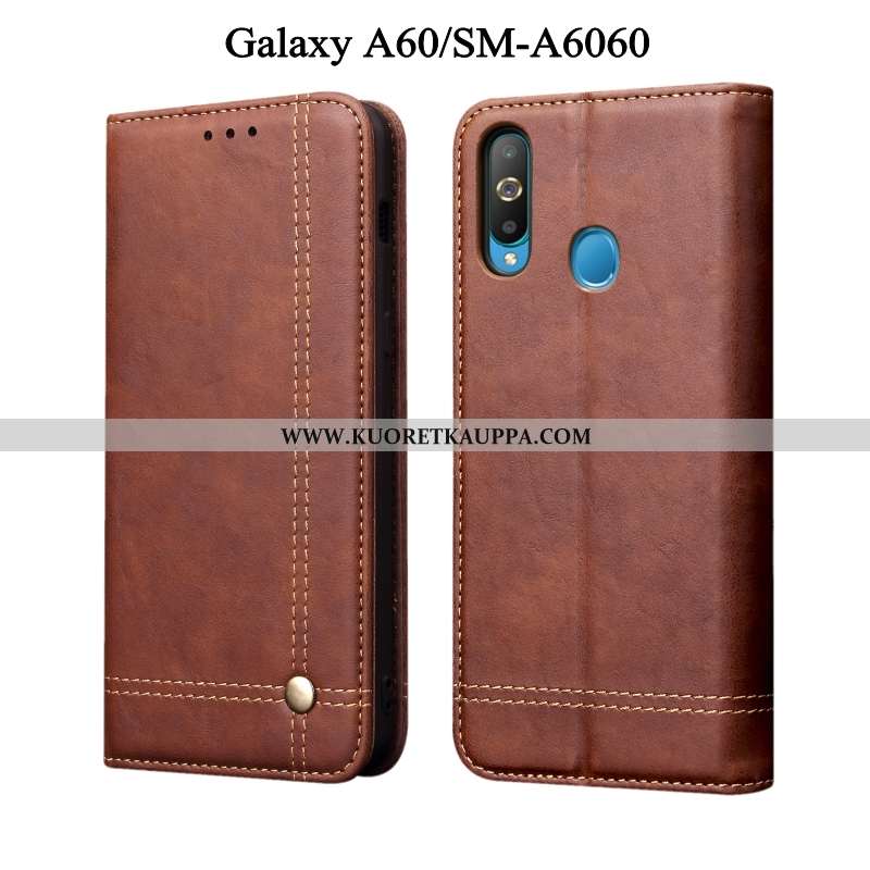Kuori Samsung Galaxy A60, Kuoret Samsung Galaxy A60, Kotelo Samsung Galaxy A60 Suojaus Nahkakuori Pu