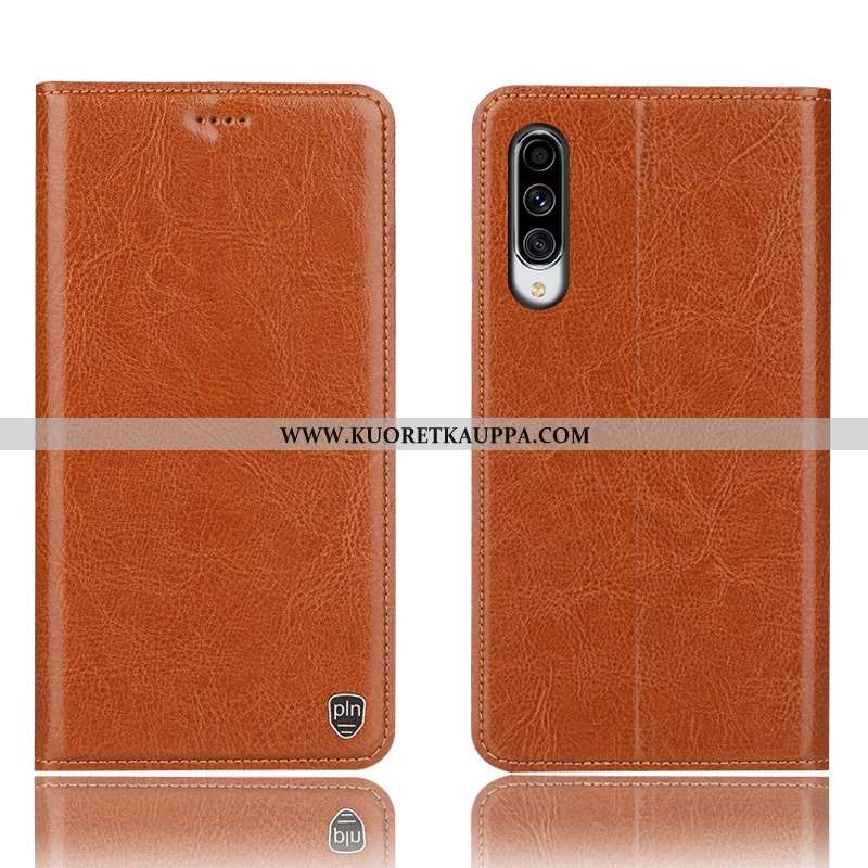 Kuori Samsung Galaxy A70, Kuoret Samsung Galaxy A70, Kotelo Samsung Galaxy A70 Aito Nahka Kukkakuvio