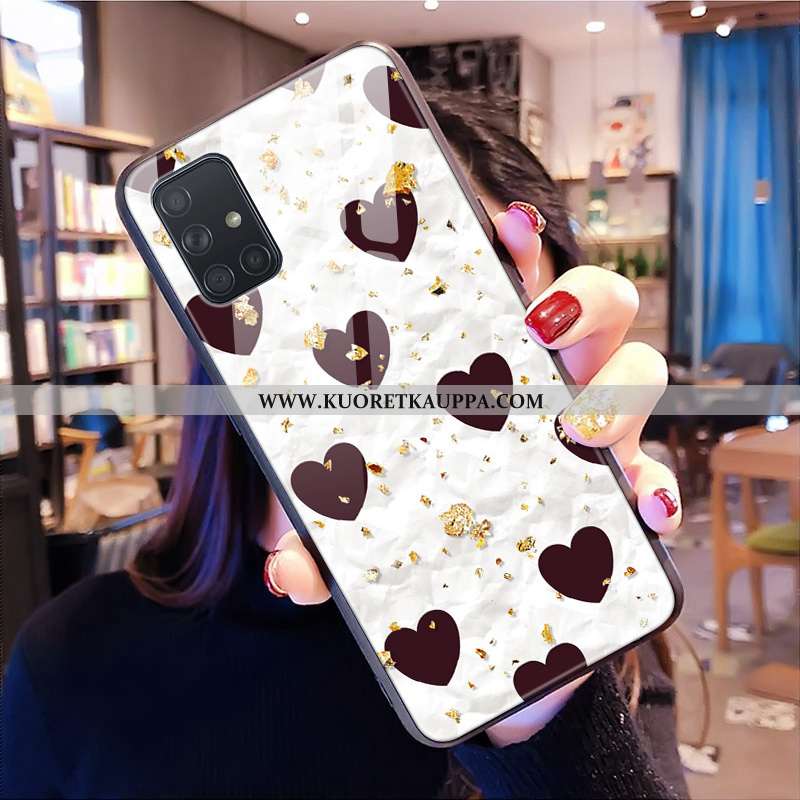 Kuori Samsung Galaxy A71, Kuoret Samsung Galaxy A71, Kotelo Samsung Galaxy A71 Lasi Kukkakuvio Leopa