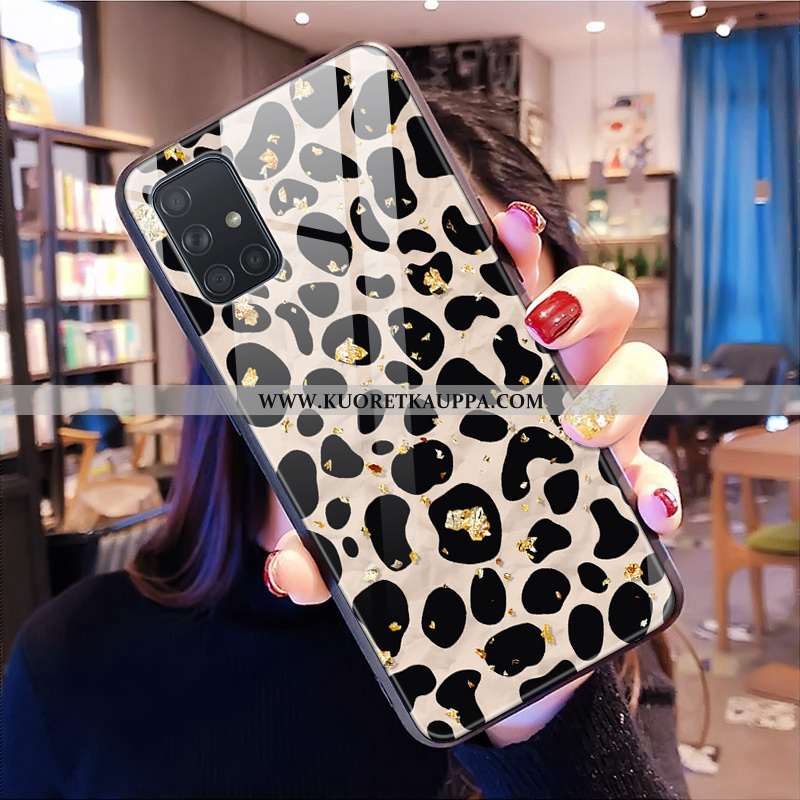 Kuori Samsung Galaxy A71, Kuoret Samsung Galaxy A71, Kotelo Samsung Galaxy A71 Lasi Kukkakuvio Leopa
