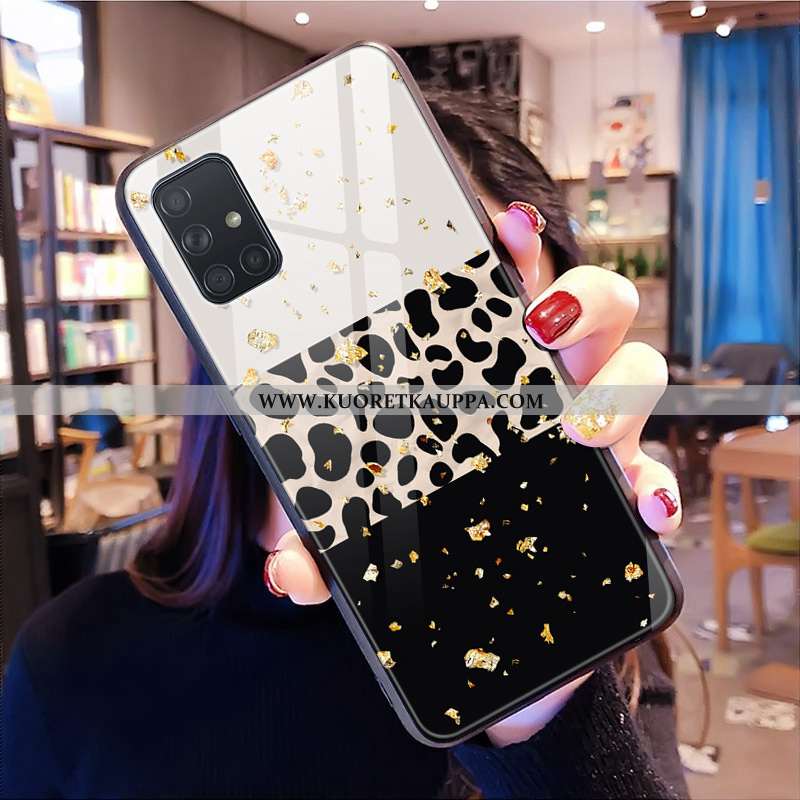 Kuori Samsung Galaxy A71, Kuoret Samsung Galaxy A71, Kotelo Samsung Galaxy A71 Lasi Kukkakuvio Leopa