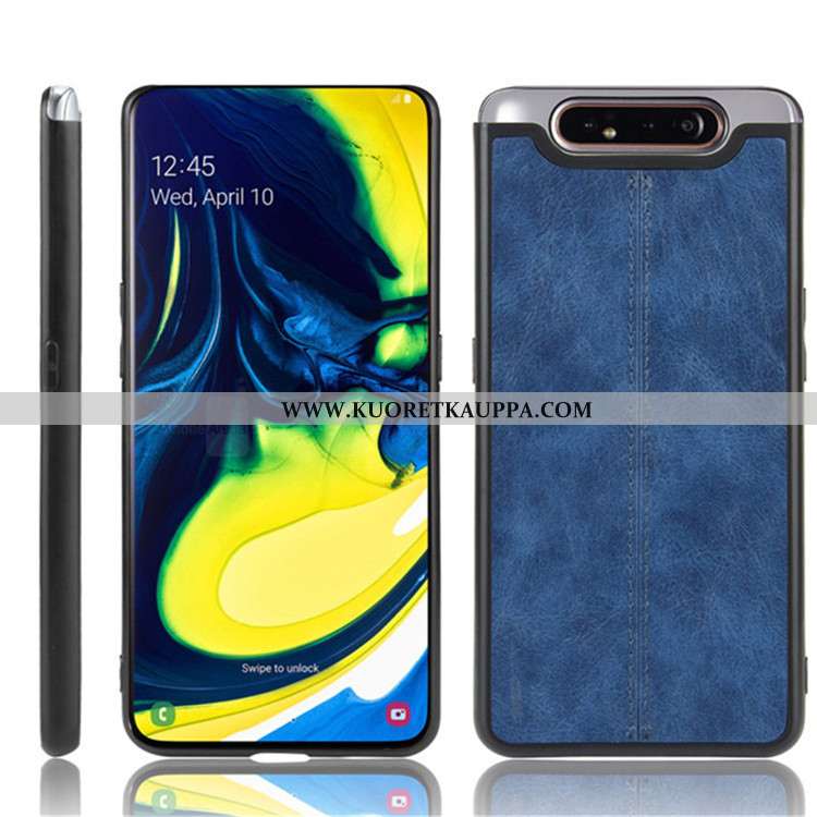 Kuori Samsung Galaxy A80, Kuoret Samsung Galaxy A80, Kotelo Samsung Galaxy A80 Suojaus Nahka Musta T