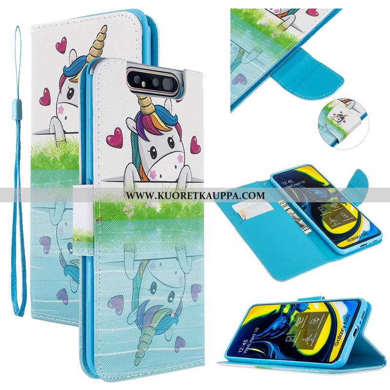 Kuori Samsung Galaxy A80, Kuoret Samsung Galaxy A80, Kotelo Samsung Galaxy A80 Suojaus Nahkakuori Pu