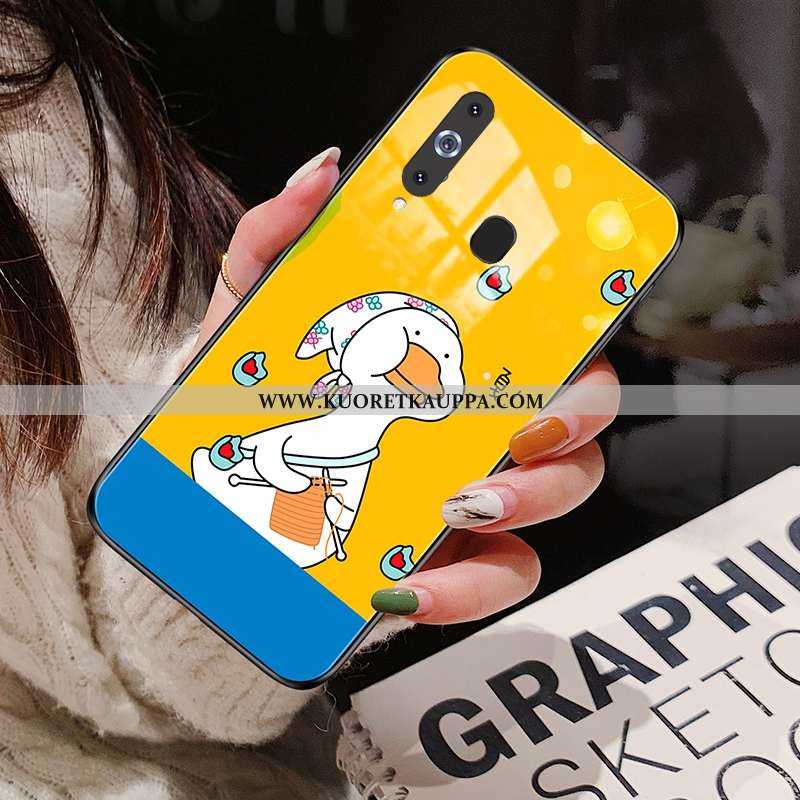 Kuori Samsung Galaxy A8s, Kuoret Samsung Galaxy A8s, Kotelo Samsung Galaxy A8s Lasi Sarjakuva Punain