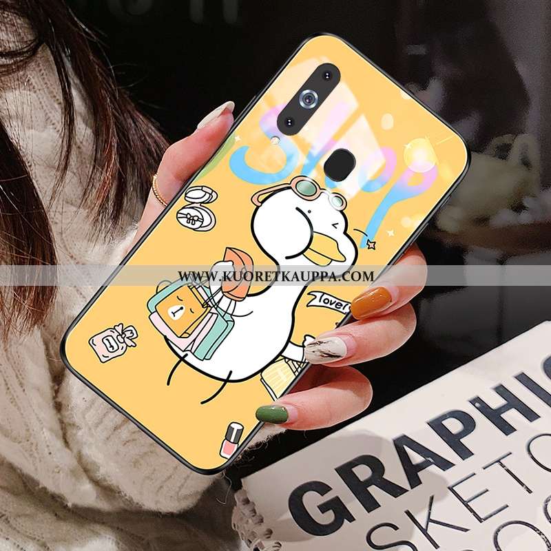 Kuori Samsung Galaxy A8s, Kuoret Samsung Galaxy A8s, Kotelo Samsung Galaxy A8s Lasi Sarjakuva Punain