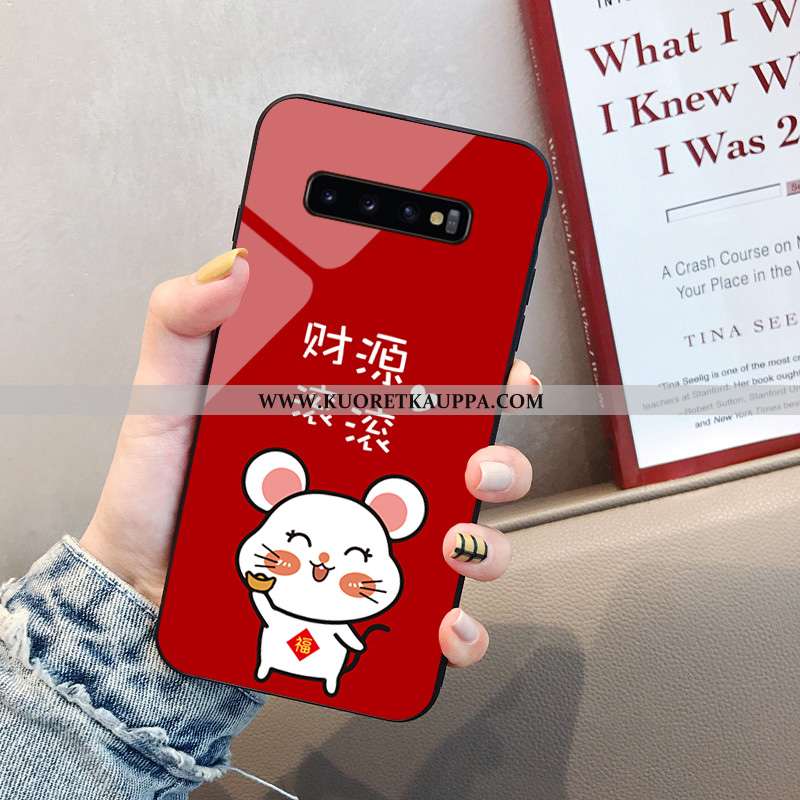 Kuori Samsung Galaxy S10+, Kuoret Samsung Galaxy S10+, Kotelo Samsung Galaxy S10+ Lasi Sarjakuva Pun