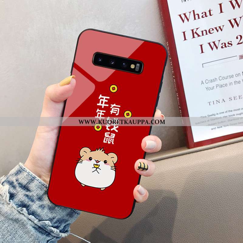 Kuori Samsung Galaxy S10+, Kuoret Samsung Galaxy S10+, Kotelo Samsung Galaxy S10+ Lasi Sarjakuva Pun