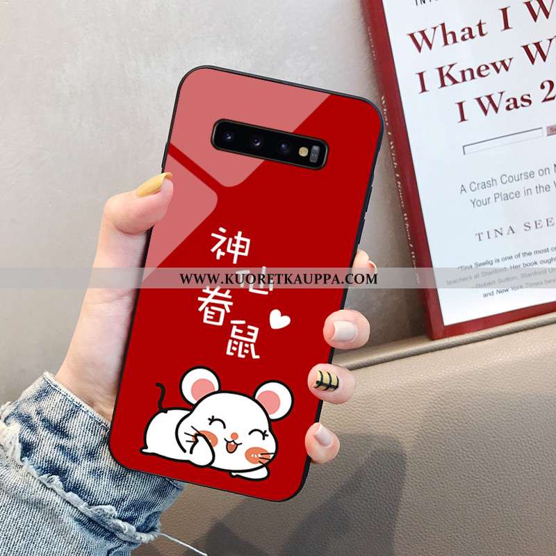 Kuori Samsung Galaxy S10+, Kuoret Samsung Galaxy S10+, Kotelo Samsung Galaxy S10+ Lasi Sarjakuva Pun