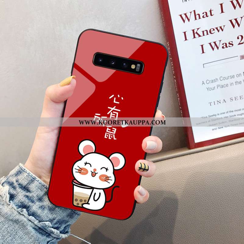 Kuori Samsung Galaxy S10+, Kuoret Samsung Galaxy S10+, Kotelo Samsung Galaxy S10+ Lasi Sarjakuva Pun