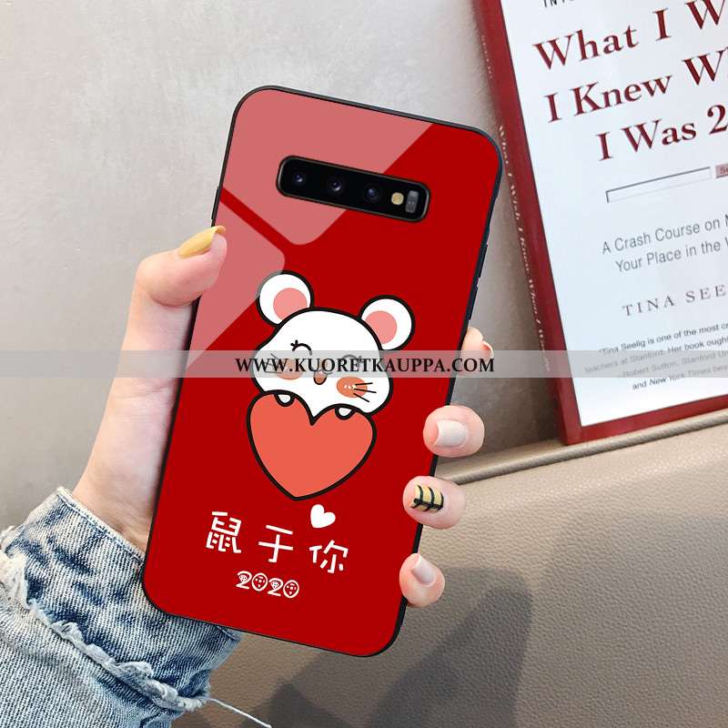 Kuori Samsung Galaxy S10+, Kuoret Samsung Galaxy S10+, Kotelo Samsung Galaxy S10+ Lasi Sarjakuva Pun