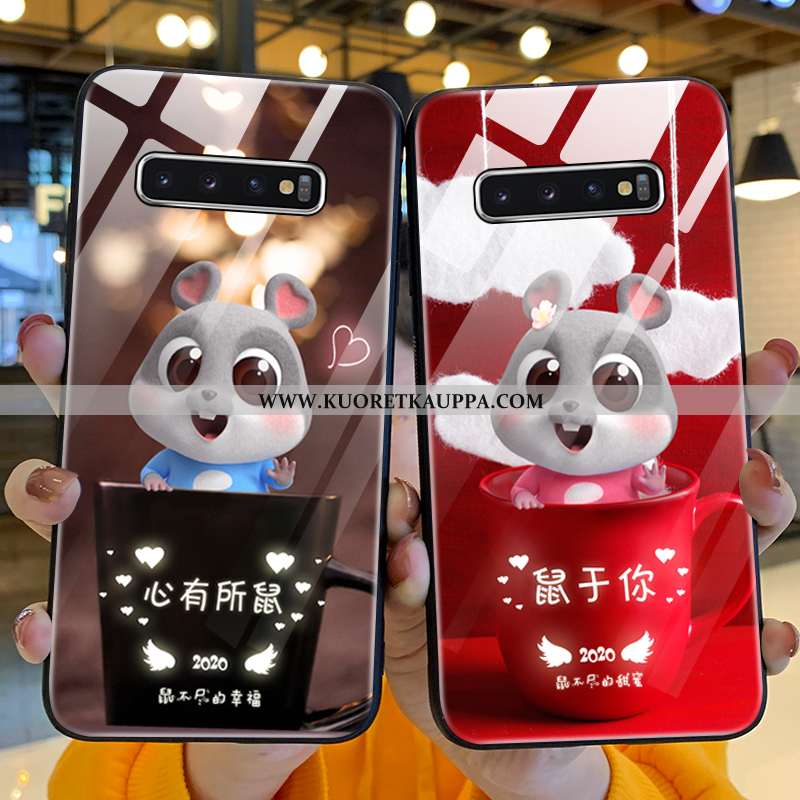 Kuori Samsung Galaxy S10+, Kuoret Samsung Galaxy S10+, Kotelo Samsung Galaxy S10+ Lasi Suojaus Punai