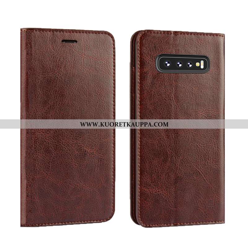 Kuori Samsung Galaxy S10, Kuoret Samsung Galaxy S10, Kotelo Samsung Galaxy S10 Ylellisyys Aito Nahka