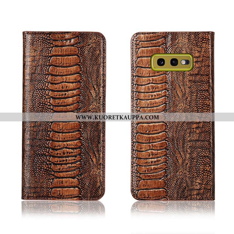 Kuori Samsung Galaxy S10e, Kuoret Samsung Galaxy S10e, Kotelo Samsung Galaxy S10e Aito Nahka Pehmeä 