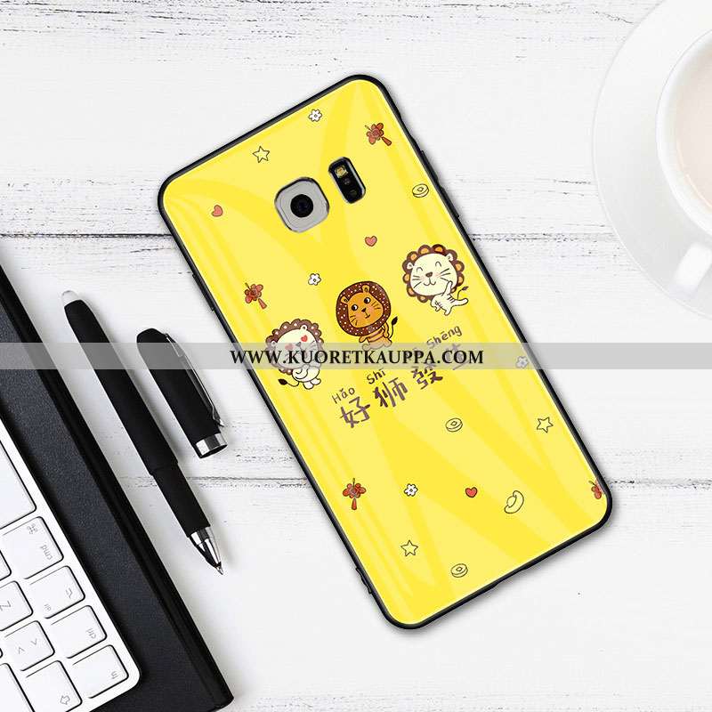 Kuori Samsung Galaxy S6, Kuoret Samsung Galaxy S6, Kotelo Samsung Galaxy S6 Suojaus Lasi Eläin Kelta