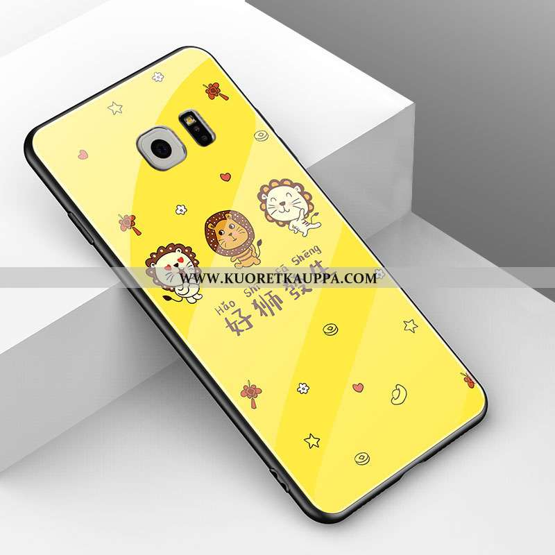 Kuori Samsung Galaxy S6, Kuoret Samsung Galaxy S6, Kotelo Samsung Galaxy S6 Suojaus Lasi Eläin Kelta