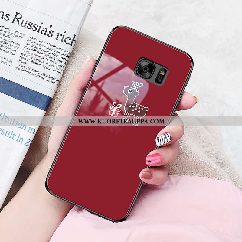 Kuori Samsung Galaxy S7, Kuoret Samsung Galaxy S7, Kotelo Samsung Galaxy S7 Lasi Suuntaus Pehmeä Nes