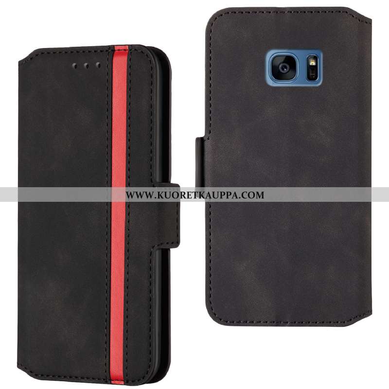 Kuori Samsung Galaxy S7, Kuoret Samsung Galaxy S7, Kotelo Samsung Galaxy S7 Nahkakuori Musta Tähti A