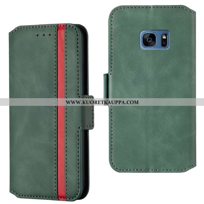 Kuori Samsung Galaxy S7, Kuoret Samsung Galaxy S7, Kotelo Samsung Galaxy S7 Nahkakuori Musta Tähti A