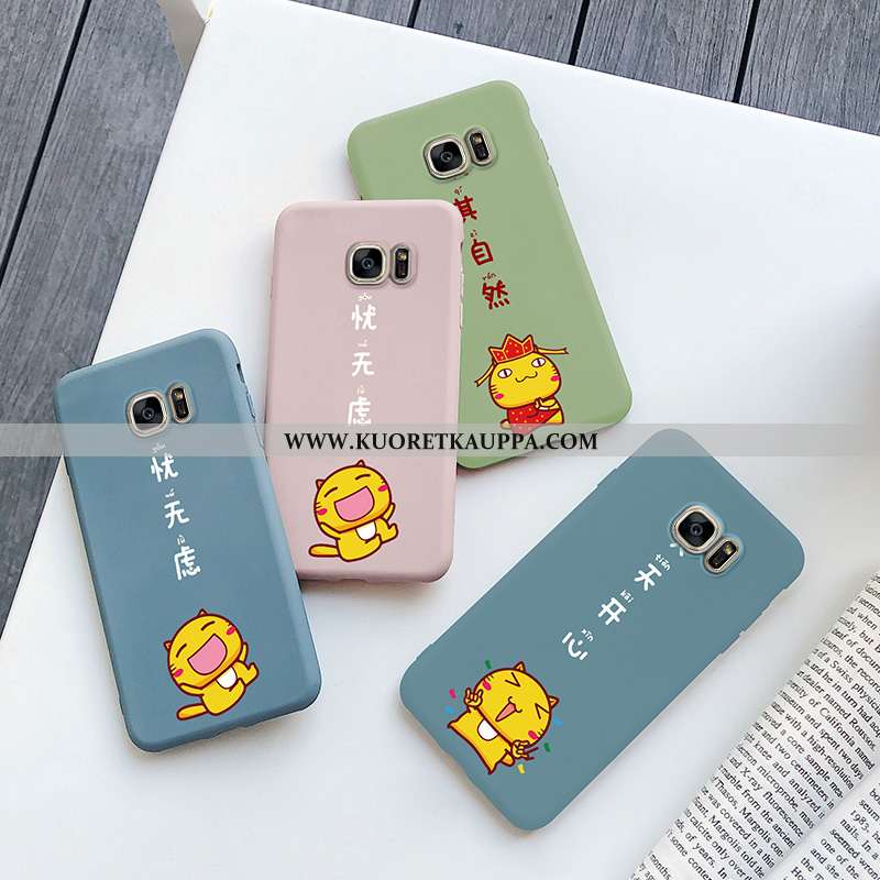 Kuori Samsung Galaxy S7, Kuoret Samsung Galaxy S7, Kotelo Samsung Galaxy S7 Suojaus Sarjakuva Sinine