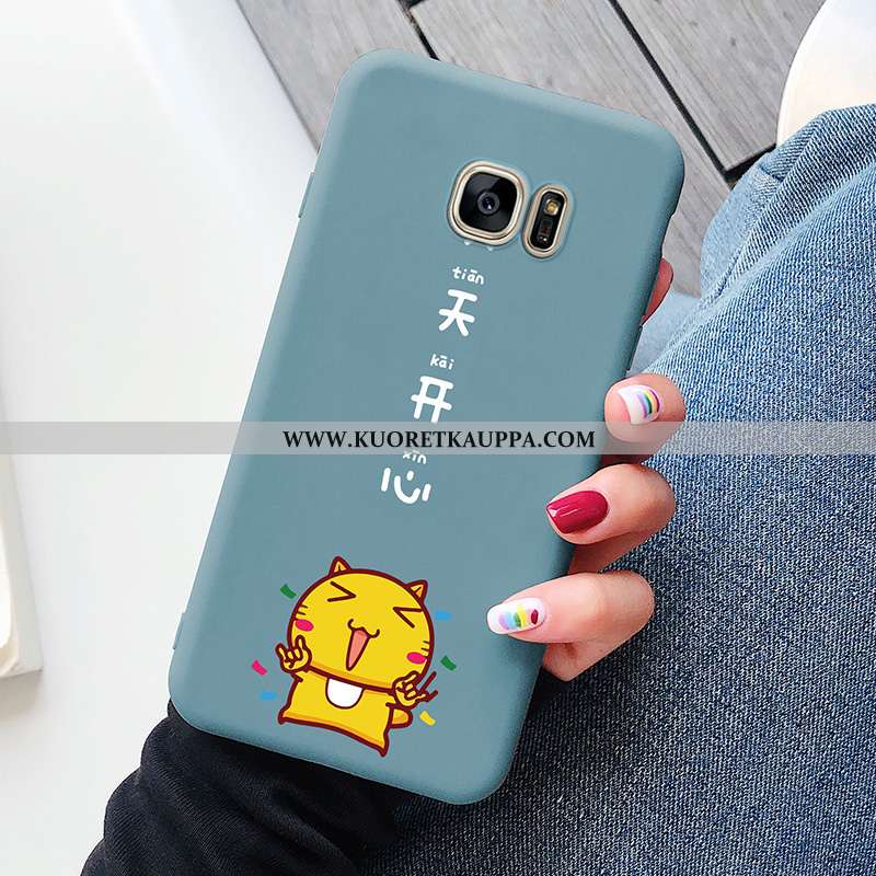 Kuori Samsung Galaxy S7, Kuoret Samsung Galaxy S7, Kotelo Samsung Galaxy S7 Suojaus Sarjakuva Sinine