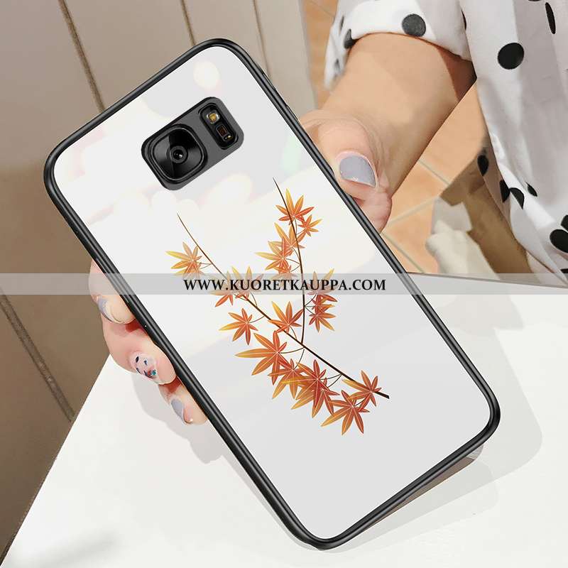 Kuori Samsung Galaxy S7, Kuoret Samsung Galaxy S7, Kotelo Samsung Galaxy S7 Suuntaus Lasi Valkoinen 