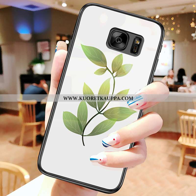 Kuori Samsung Galaxy S7, Kuoret Samsung Galaxy S7, Kotelo Samsung Galaxy S7 Suuntaus Lasi Valkoinen 
