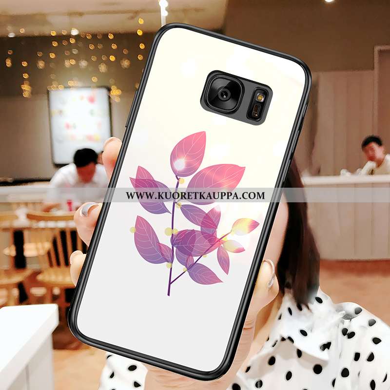 Kuori Samsung Galaxy S7, Kuoret Samsung Galaxy S7, Kotelo Samsung Galaxy S7 Suuntaus Lasi Valkoinen 