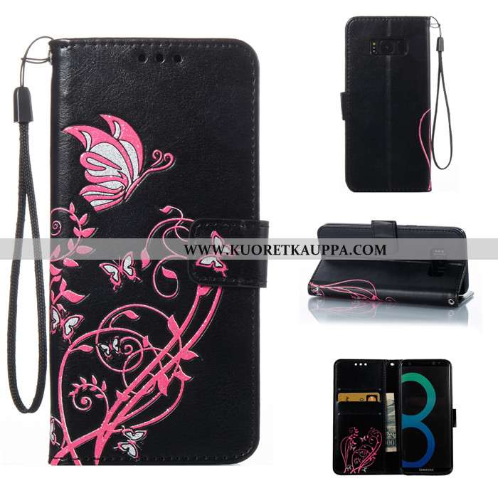 Kuori Samsung Galaxy S8, Kuoret Samsung Galaxy S8, Kotelo Samsung Galaxy S8 Nahkakuori Silikoni Puna