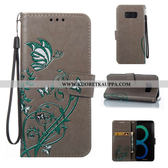 Kuori Samsung Galaxy S8, Kuoret Samsung Galaxy S8, Kotelo Samsung Galaxy S8 Nahkakuori Silikoni Puna