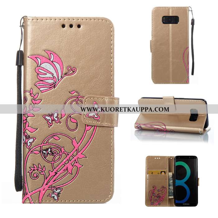 Kuori Samsung Galaxy S8, Kuoret Samsung Galaxy S8, Kotelo Samsung Galaxy S8 Nahkakuori Silikoni Puna