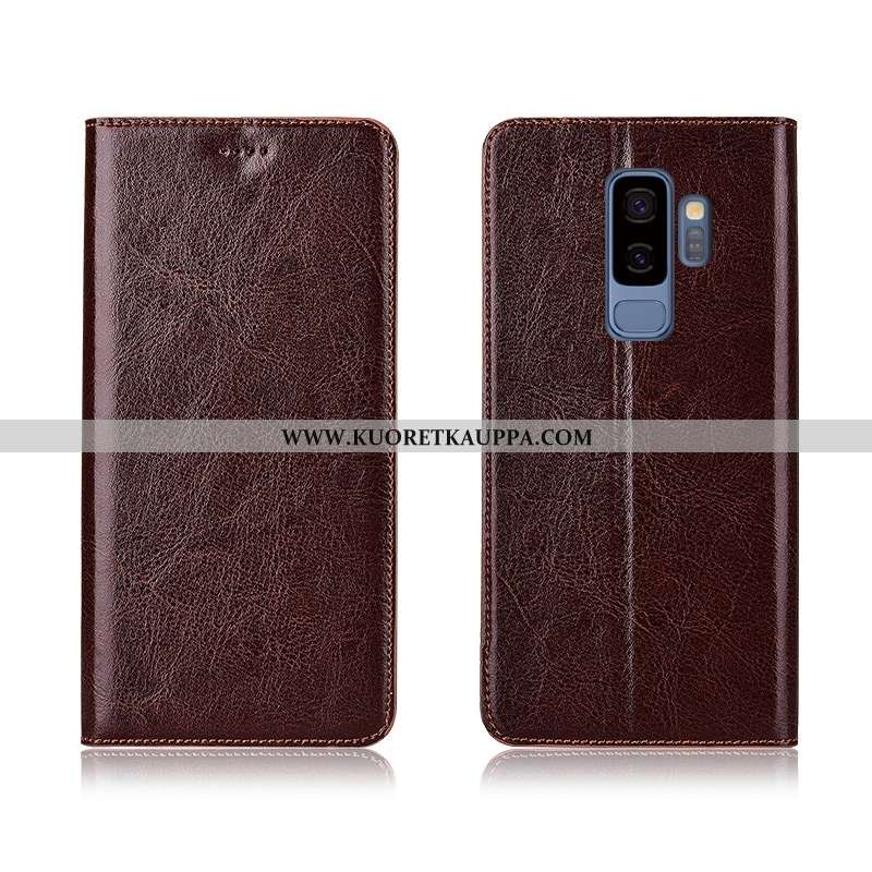 Kuori Samsung Galaxy S9+, Kuoret Samsung Galaxy S9+, Kotelo Samsung Galaxy S9+ Aito Nahka Kukkakuvio