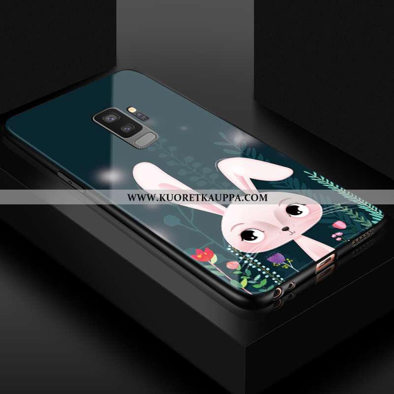Kuori Samsung Galaxy S9+, Kuoret Samsung Galaxy S9+, Kotelo Samsung Galaxy S9+ Lasi Sarjakuva Pehmeä