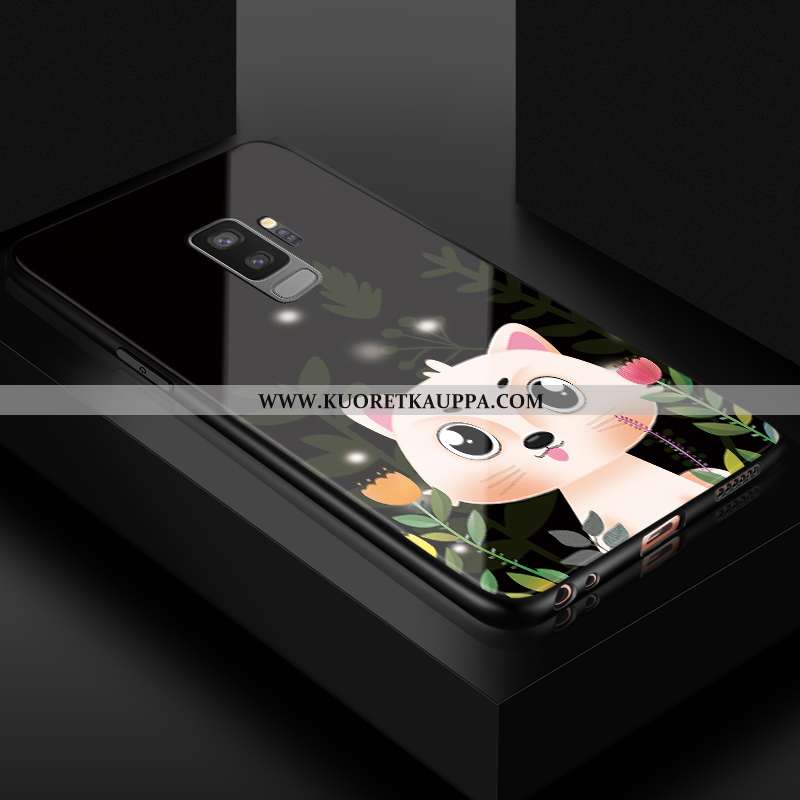 Kuori Samsung Galaxy S9+, Kuoret Samsung Galaxy S9+, Kotelo Samsung Galaxy S9+ Lasi Sarjakuva Pehmeä