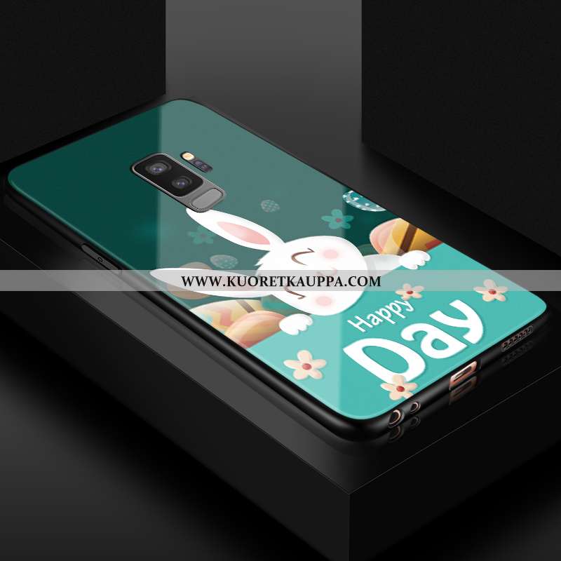 Kuori Samsung Galaxy S9+, Kuoret Samsung Galaxy S9+, Kotelo Samsung Galaxy S9+ Lasi Sarjakuva Pehmeä