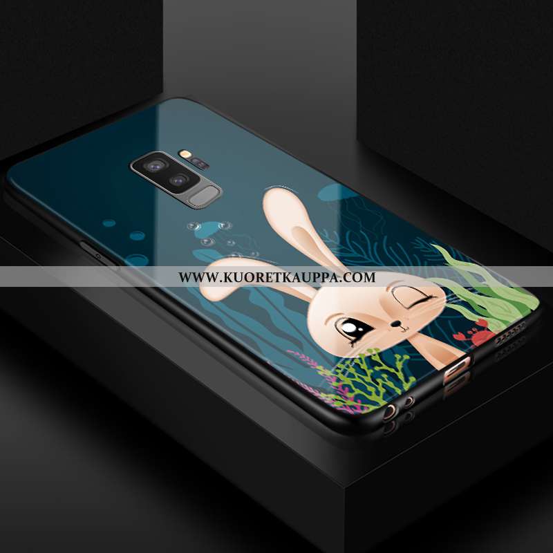 Kuori Samsung Galaxy S9+, Kuoret Samsung Galaxy S9+, Kotelo Samsung Galaxy S9+ Lasi Sarjakuva Pehmeä