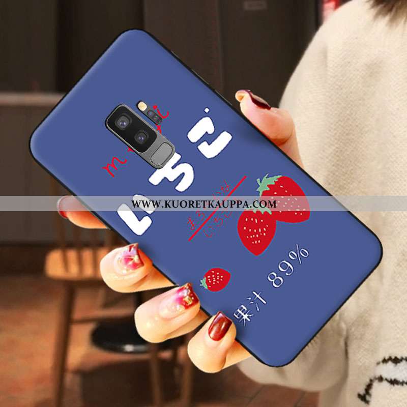 Kuori Samsung Galaxy S9+, Kuoret Samsung Galaxy S9+, Kotelo Samsung Galaxy S9+ Pesty Suede Sarjakuva