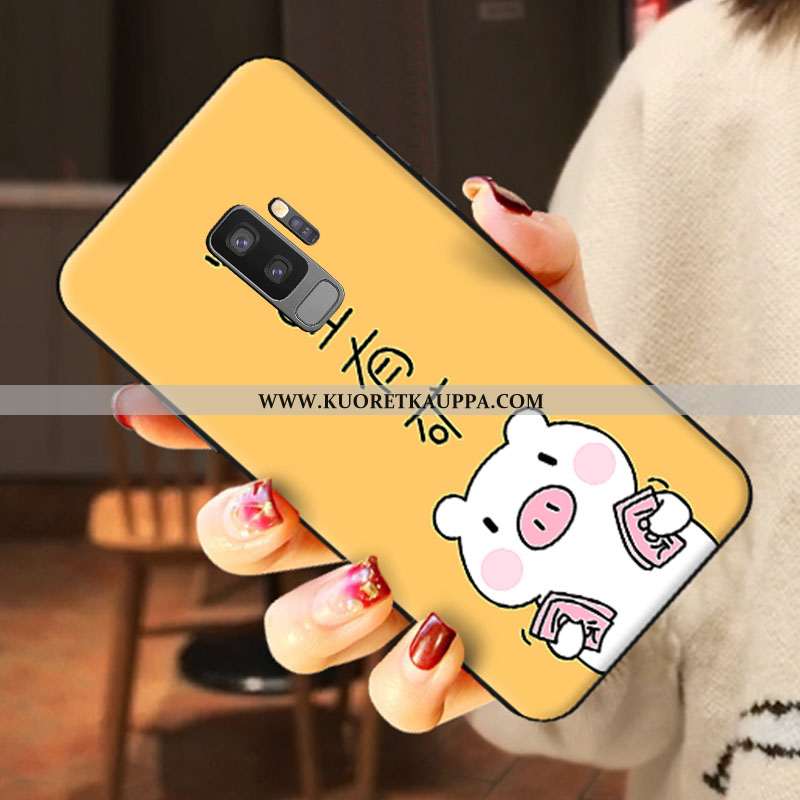 Kuori Samsung Galaxy S9+, Kuoret Samsung Galaxy S9+, Kotelo Samsung Galaxy S9+ Pesty Suede Sarjakuva