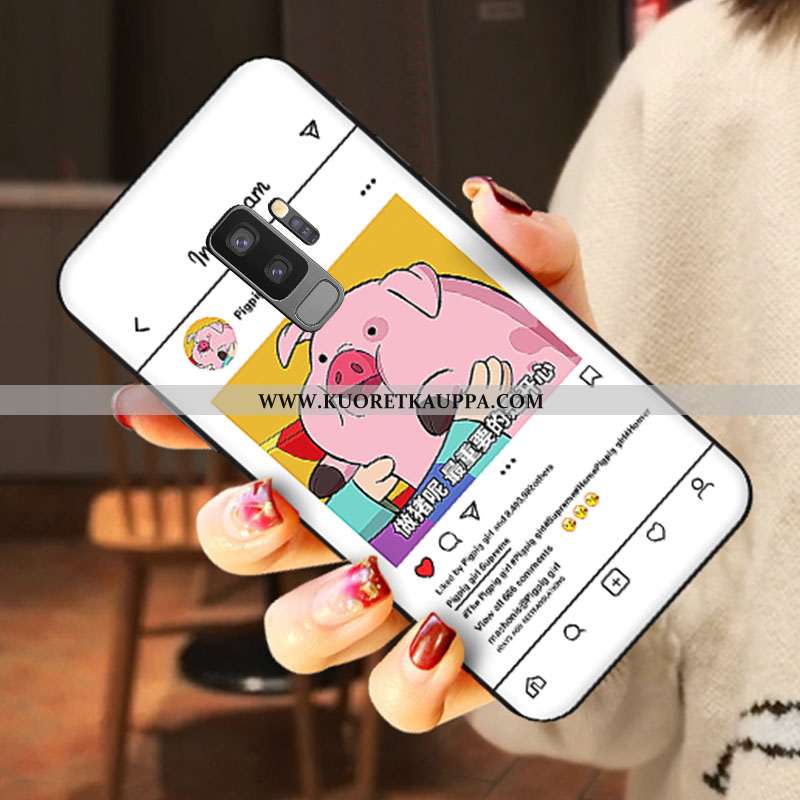 Kuori Samsung Galaxy S9+, Kuoret Samsung Galaxy S9+, Kotelo Samsung Galaxy S9+ Pesty Suede Sarjakuva