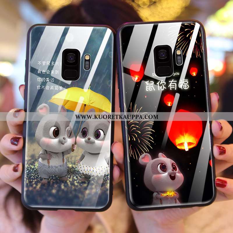 Kuori Samsung Galaxy S9, Kuoret Samsung Galaxy S9, Kotelo Samsung Galaxy S9 Sarjakuva Suojaus Musta 