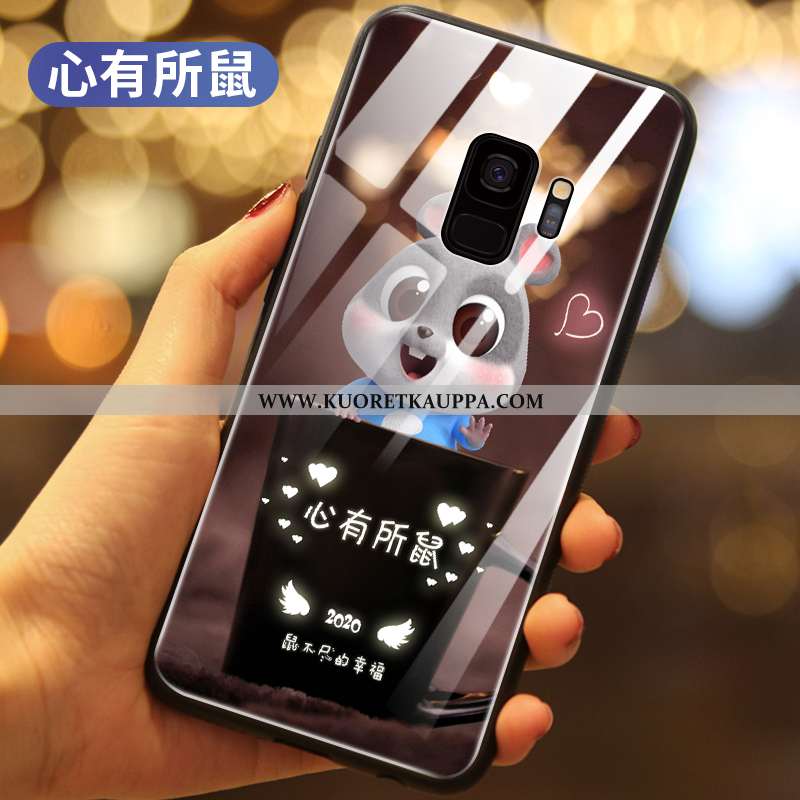 Kuori Samsung Galaxy S9, Kuoret Samsung Galaxy S9, Kotelo Samsung Galaxy S9 Sarjakuva Suojaus Musta 