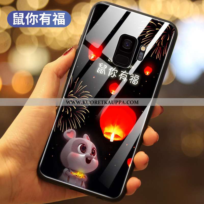 Kuori Samsung Galaxy S9, Kuoret Samsung Galaxy S9, Kotelo Samsung Galaxy S9 Sarjakuva Suojaus Musta 