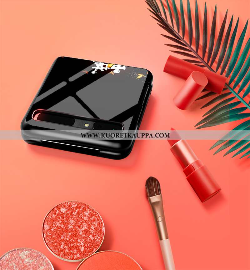 Kuori Samsung Z Flip, Kuoret Samsung Z Flip, Kotelo Samsung Z Flip Lasi Suojaus Musta Uusi Mustat