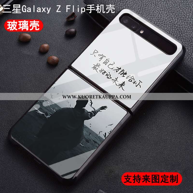Kuori Samsung Z Flip, Kuoret Samsung Z Flip, Kotelo Samsung Z Flip Lasi Suojaus Musta Uusi Mustat