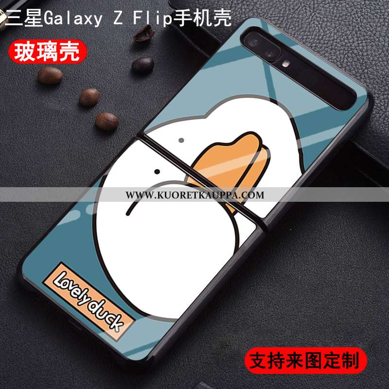 Kuori Samsung Z Flip, Kuoret Samsung Z Flip, Kotelo Samsung Z Flip Luova Sarjakuva Lasi Suojaus Vihr