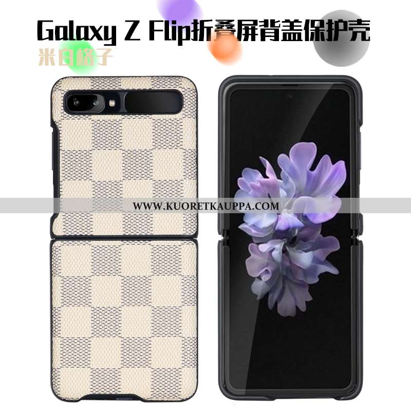 Kuori Samsung Z Flip, Kuoret Samsung Z Flip, Kotelo Samsung Z Flip Nahkakuori Suojaus Puhelimen Must