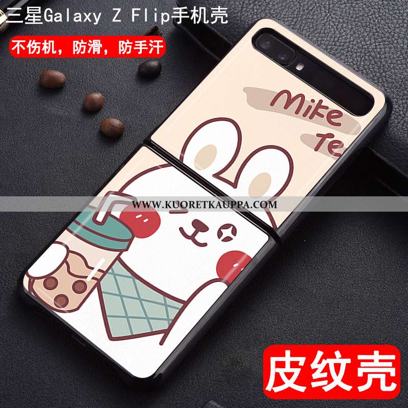 Kuori Samsung Z Flip, Kuoret Samsung Z Flip, Kotelo Samsung Z Flip Suojaus Nahka Valo Puhelimen Pink