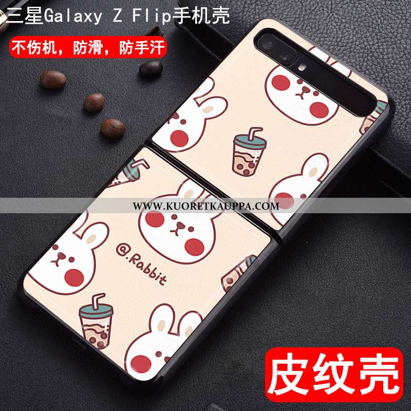 Kuori Samsung Z Flip, Kuoret Samsung Z Flip, Kotelo Samsung Z Flip Suojaus Nahka Valo Puhelimen Pink